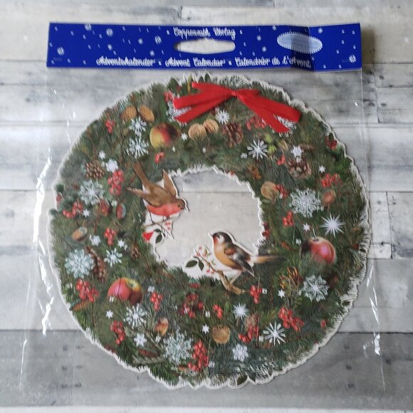 NWT - Coppenrath winter birds and berries wreath advent calendar 18.5" Large - Picture 1 of 2